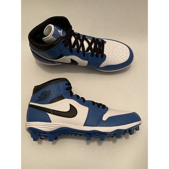 Nike Air Jordan 1 Mid TD White Royal Football Cleats FJ6805-104 Men’s